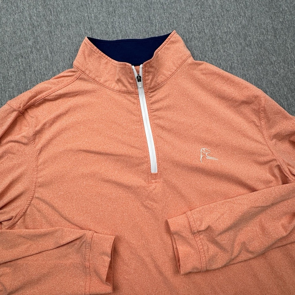 Rhoback Long Sleeve Performance 1/4 Zip Pullover Mens S Orange Golf Activewear